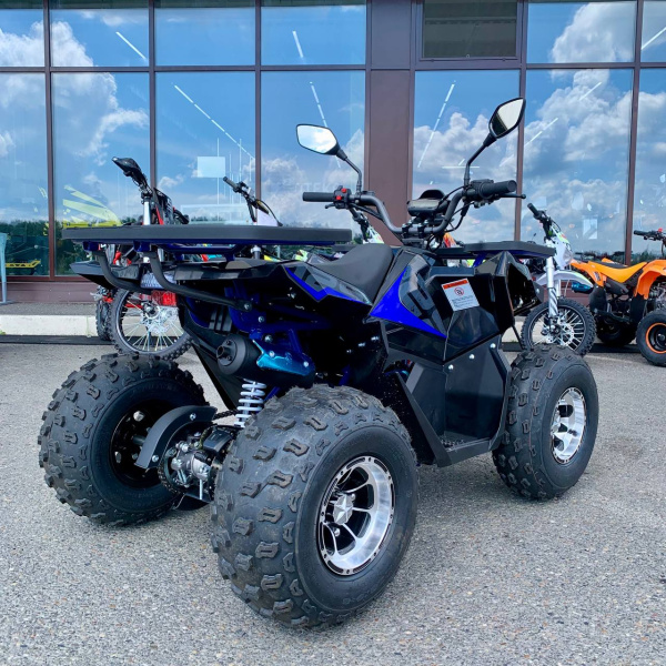 Квадроцикл детский Мотомир ATV Hammer 125 (серия 3) CAST WHEELS чёрный/синий (машинокомплект) | Мототека